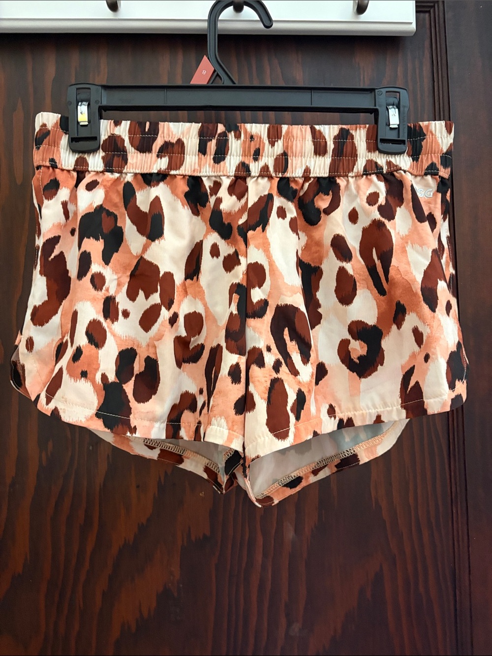 Woven Leopard-Print Women’s Shorts - Pink/Brown